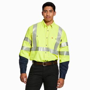 Ariat FR Hi-Vis Skjorta Herr Gula | 150-ONYAFJ