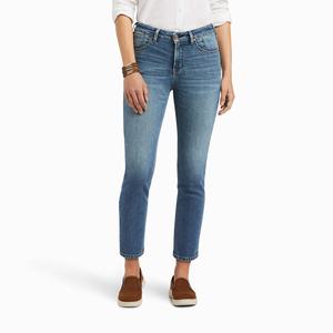 Ariat Premium High Rise Crop Straight Jeans Dam Blå | 907-GPJSFK