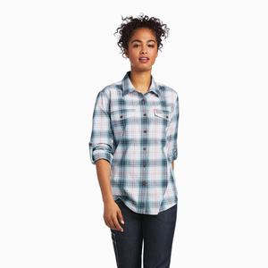 Ariat Rebar Made Tough DuraStretch Skjorta Dam Marinblå | 583-JRQGPO